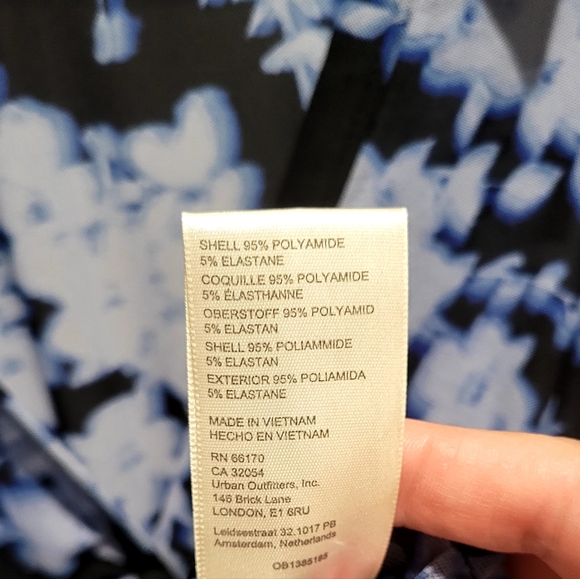 Free People Lucky Shirtee Mesh Ruched Floral Button Up Top Blue Medium - Picture 5 of 7